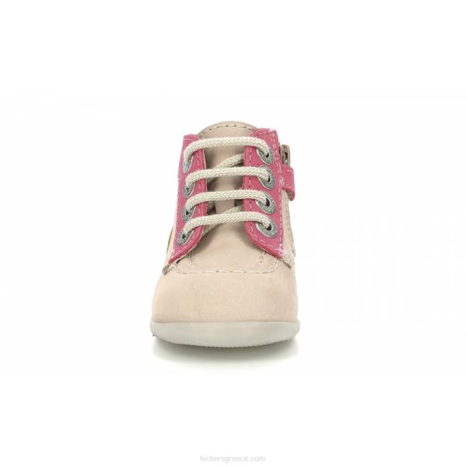 παιδιά bonzip-2 μπεζ ροζ κίτρινοKickers J486768