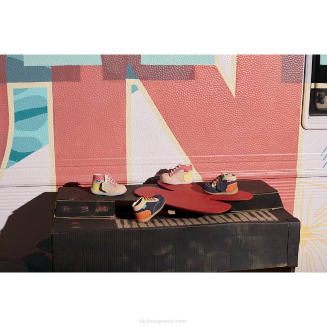 παιδιά bonzip-2 μπεζ ροζ κίτρινοKickers J486768